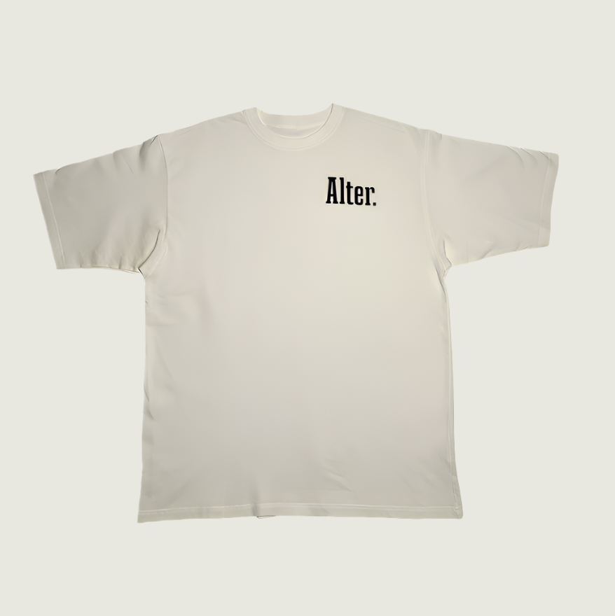 Ecru and Navy Blue Alter Tee