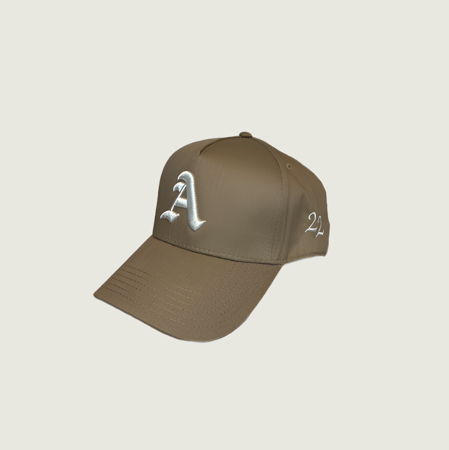 A Hat Khaki and White